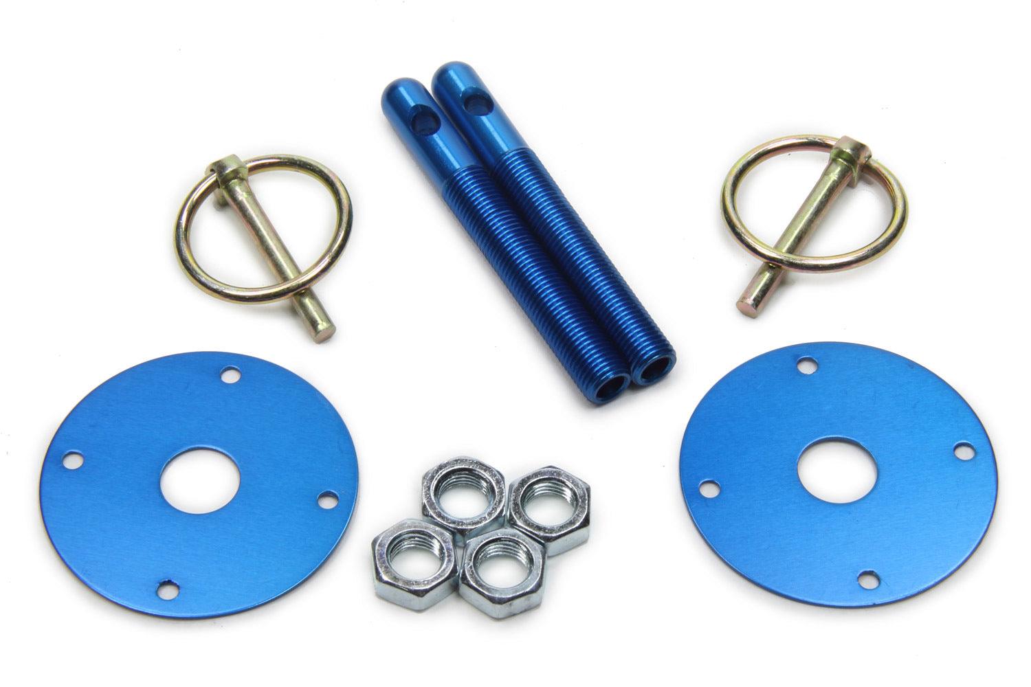 Hood Pin Kit 3/8in Alum Blue 2-Pack - Burlile Performance Products
