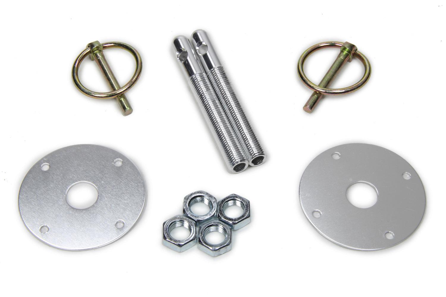 Hood Pin Kit 3/8in Alum Silver 2-pack - Burlile Performance Products