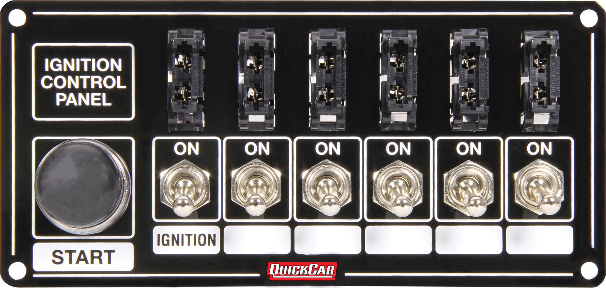 Ignition Panel Black Fused w/Start Button - Burlile Performance Products