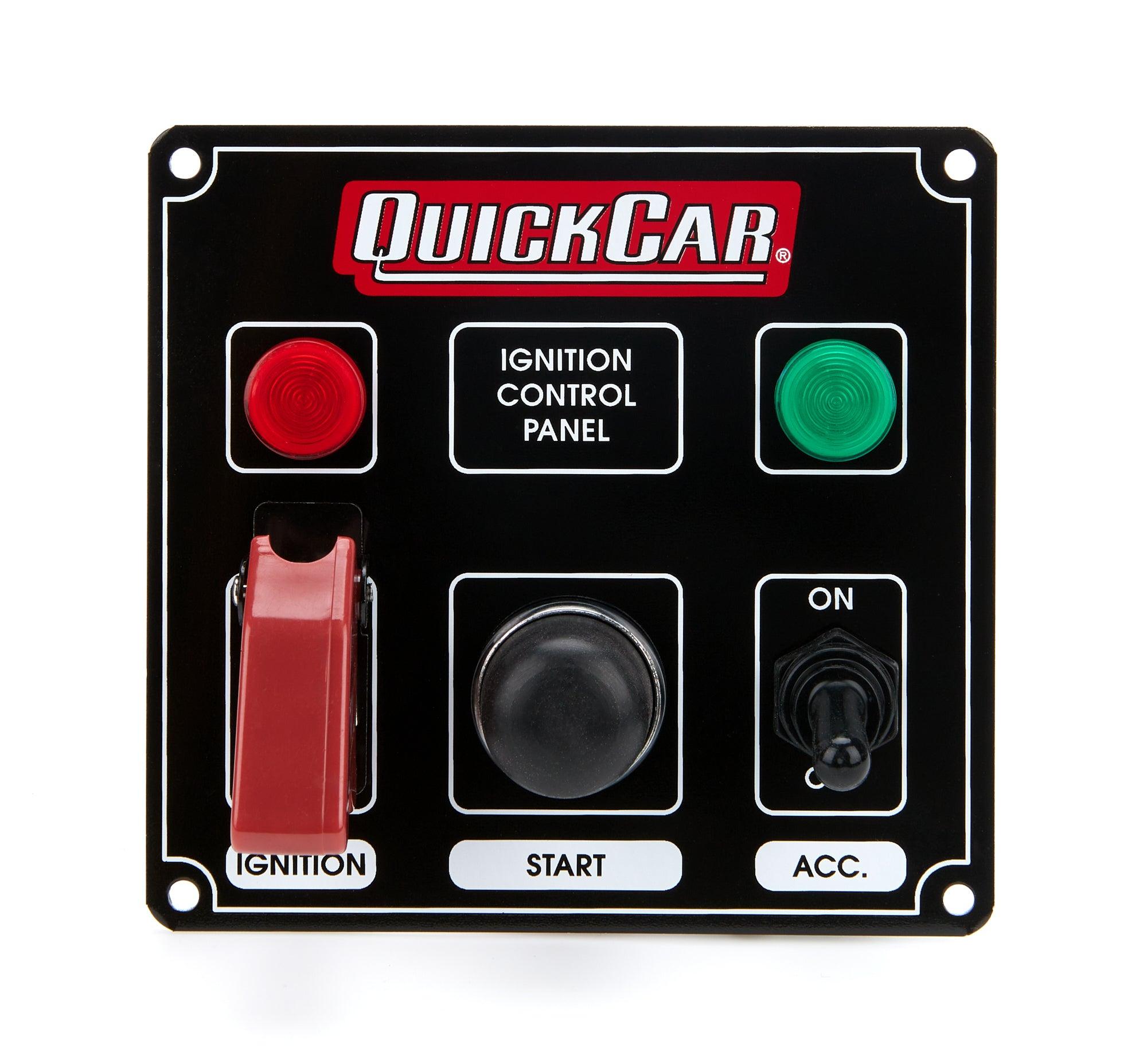 Ignition Panel Black w/ 2 Acc. & Lights - Burlile Performance Products