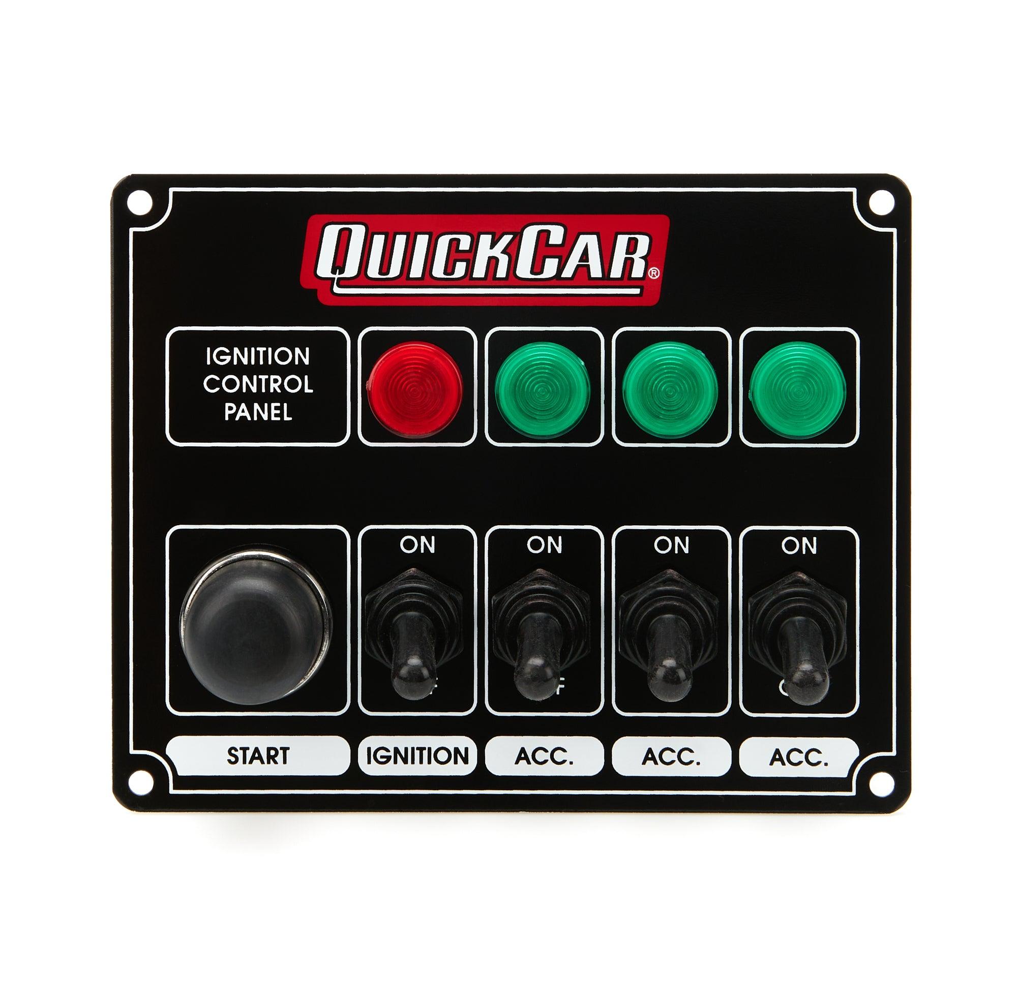 Ignition Panel Black w/ 3 Acc. & Lights - Burlile Performance Products