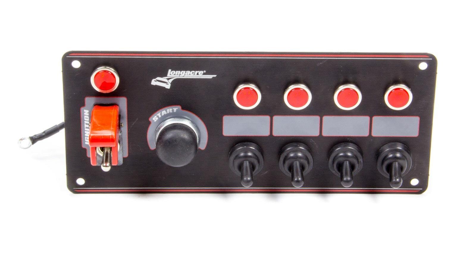 Ignition Panel Black w/ 4 Acc. and Pilot Light - Burlile Performance Products
