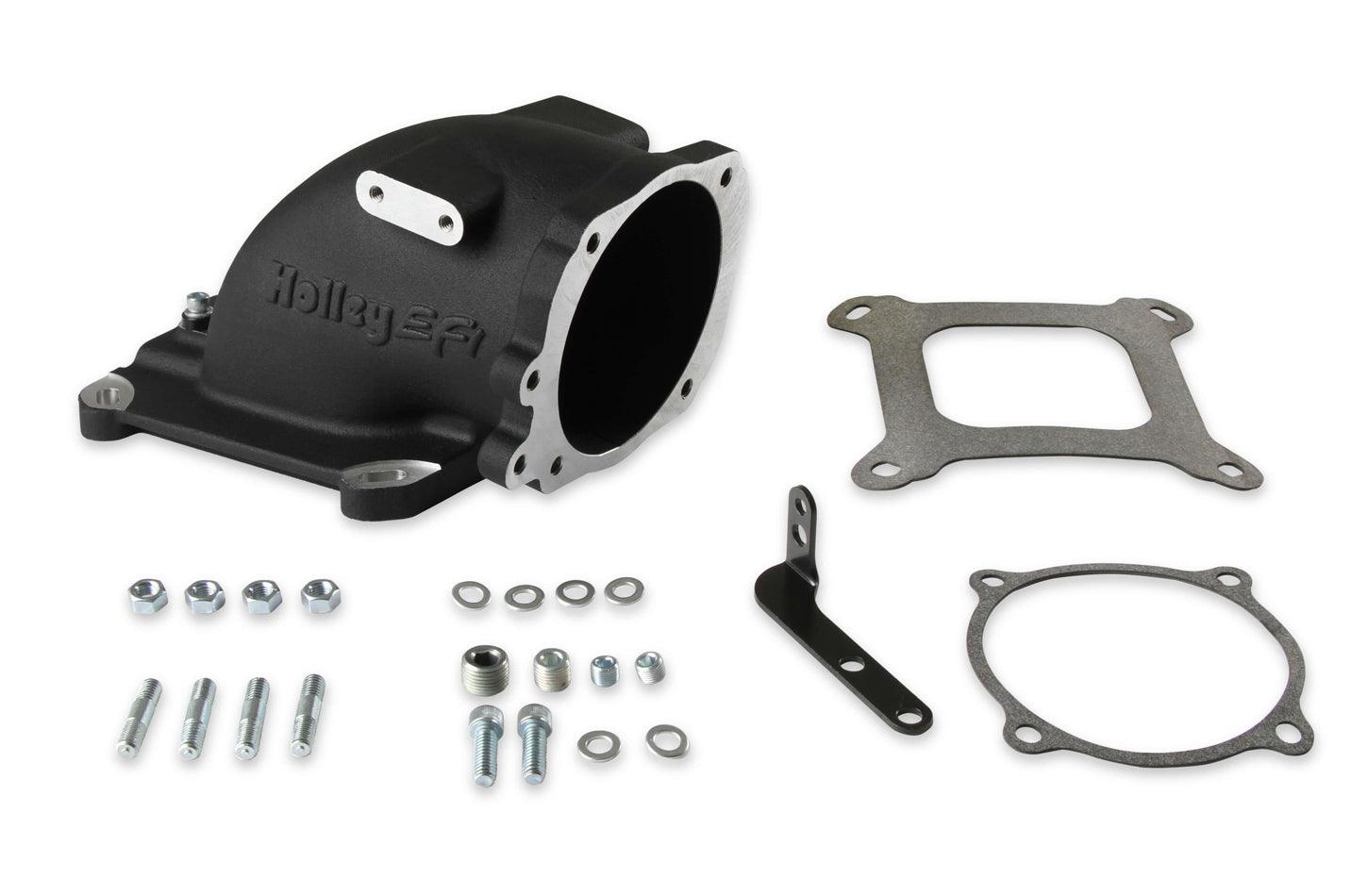 Intake Elbow 4150 Ford TB Flange - Black - Burlile Performance Products