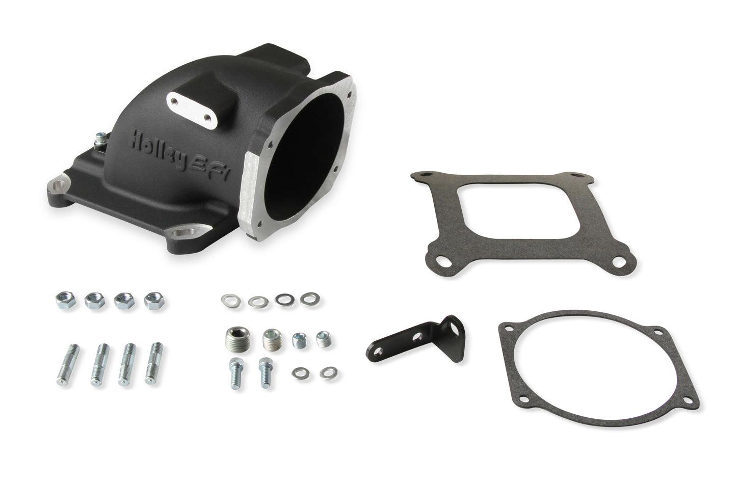 Intake Elbow 4150 GM LS TB Flange - Black - Burlile Performance Products