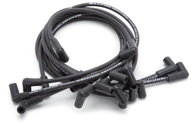 Max Fire Plug Wire Set SBC w/HEI 90 Deg Black - Burlile Performance Products