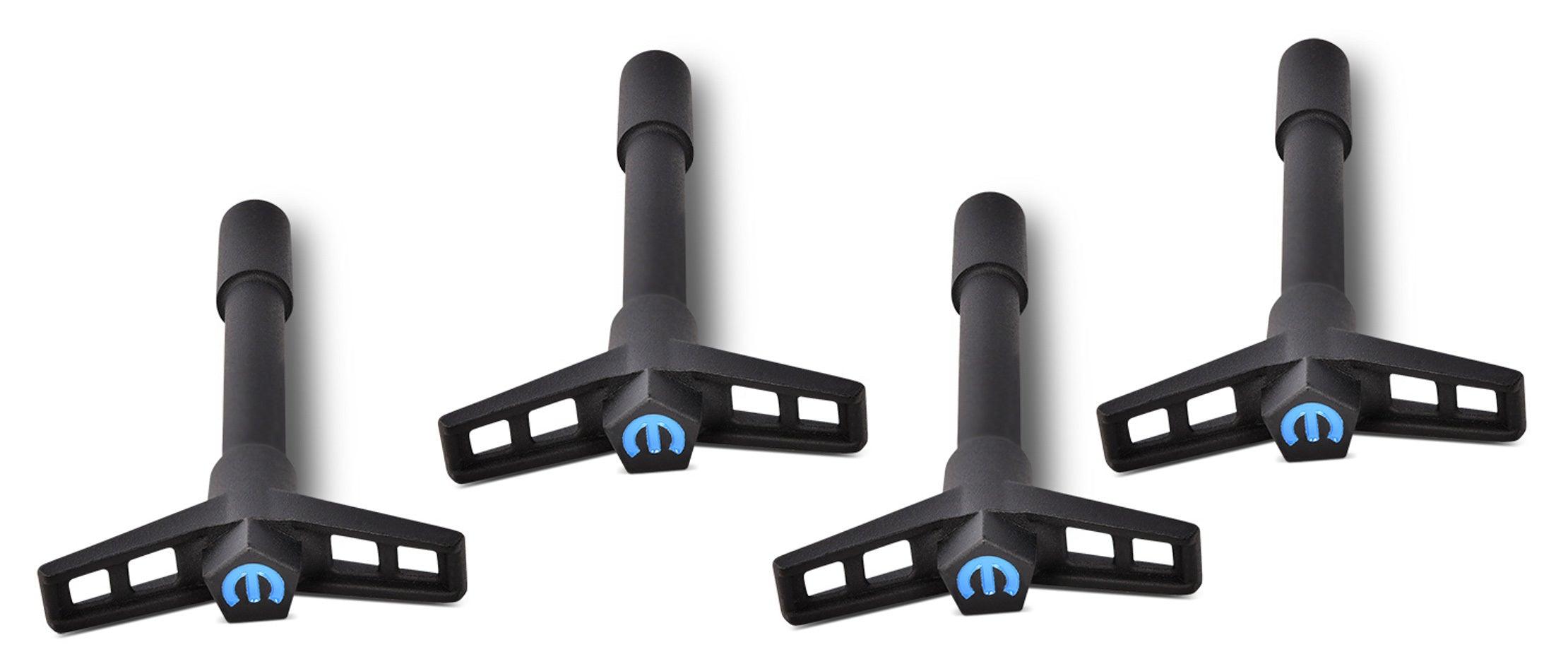 Mopar V/C Wing Nuts Blk Crinkle Blue Emblem - Burlile Performance Products