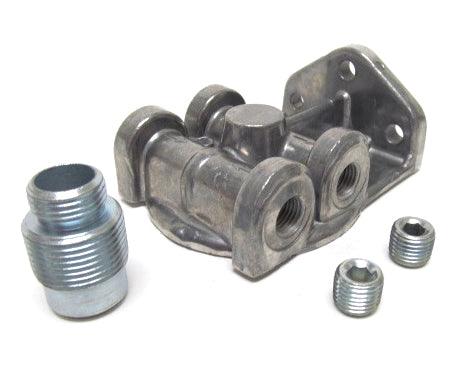 Oil Filter Mount 1in-14 Ports: 1/4in NPT L/R - Burlile Performance Products