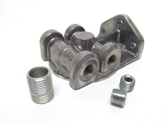 Oil Filter Mount 3/4in- 16 Ports: 1/4in NPT - Burlile Performance Products