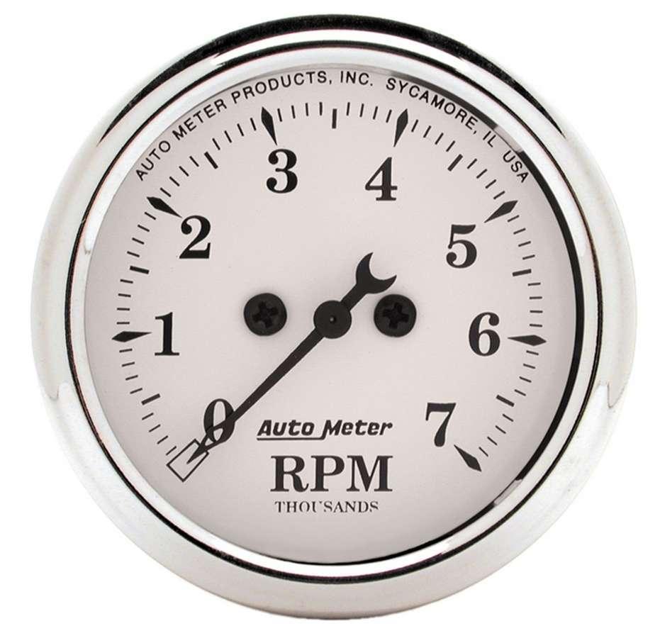 Old Tyme White 2 1/16in Tach 7000 RPM Elec. - Burlile Performance Products