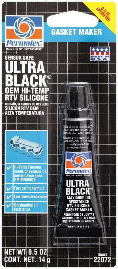 Permatex Ultra Black Hi- Temp RTV Silicone 0.5oz. - Burlile Performance Products