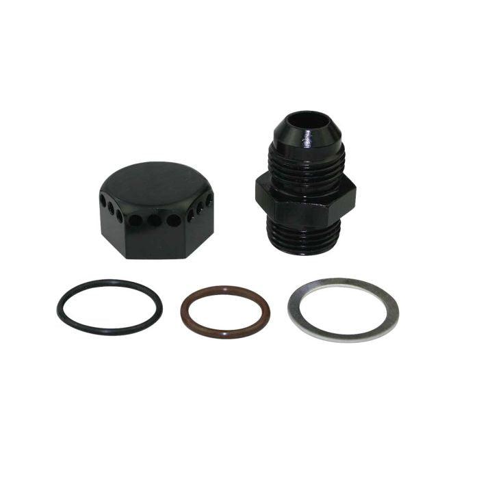 Positive Seal Vented Fitting 8an - Black - Burlile Performance Products