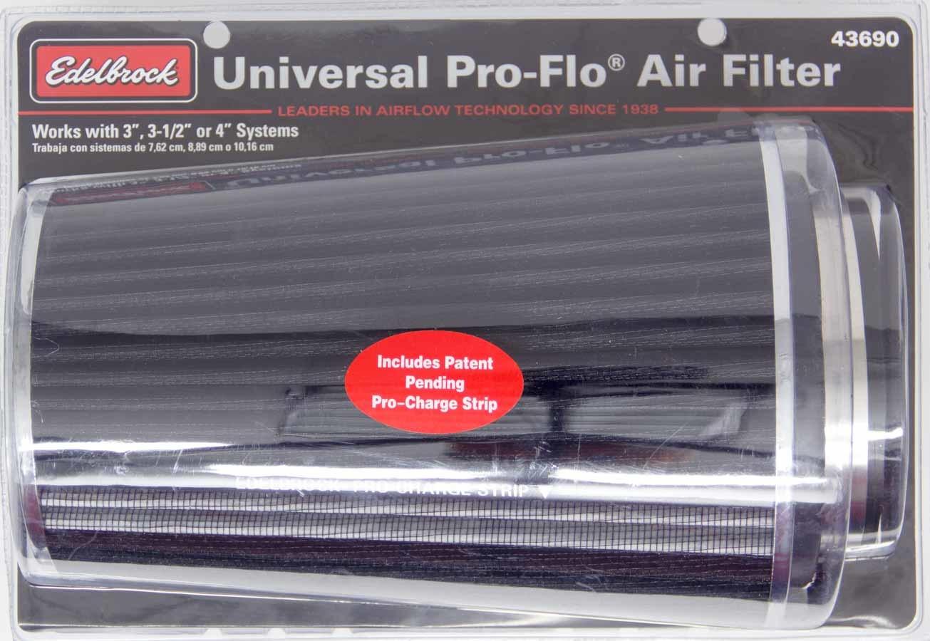 Pro-Flo Air Filter Cone 10.5 Tall Black/Chrome - Burlile Performance Products
