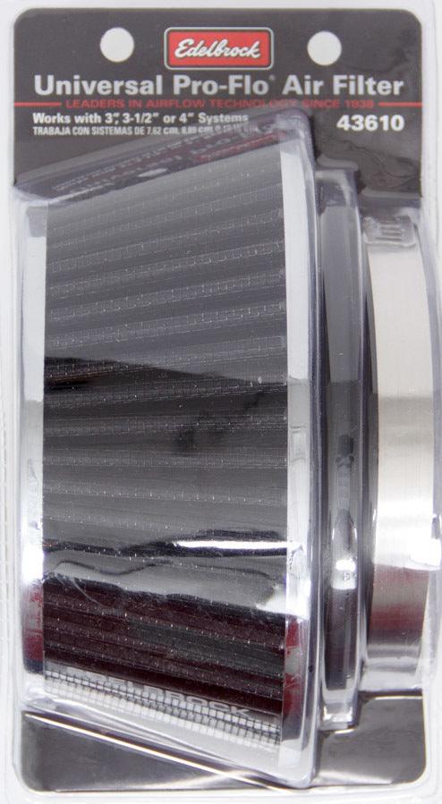 Pro-Flo Air Filter Cone 3.70 Tall Black/Chrome - Burlile Performance Products