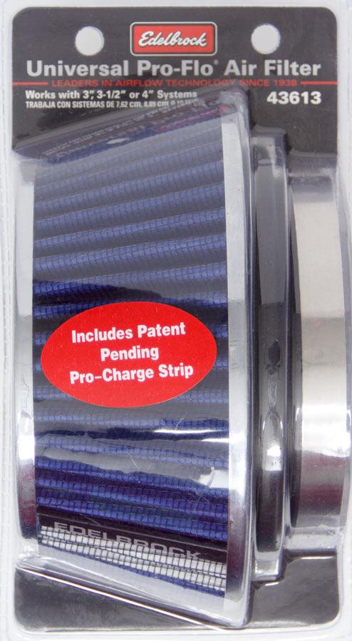 Pro-Flo Air Filter Cone 3.70 Tall Blue/Chrome - Burlile Performance Products