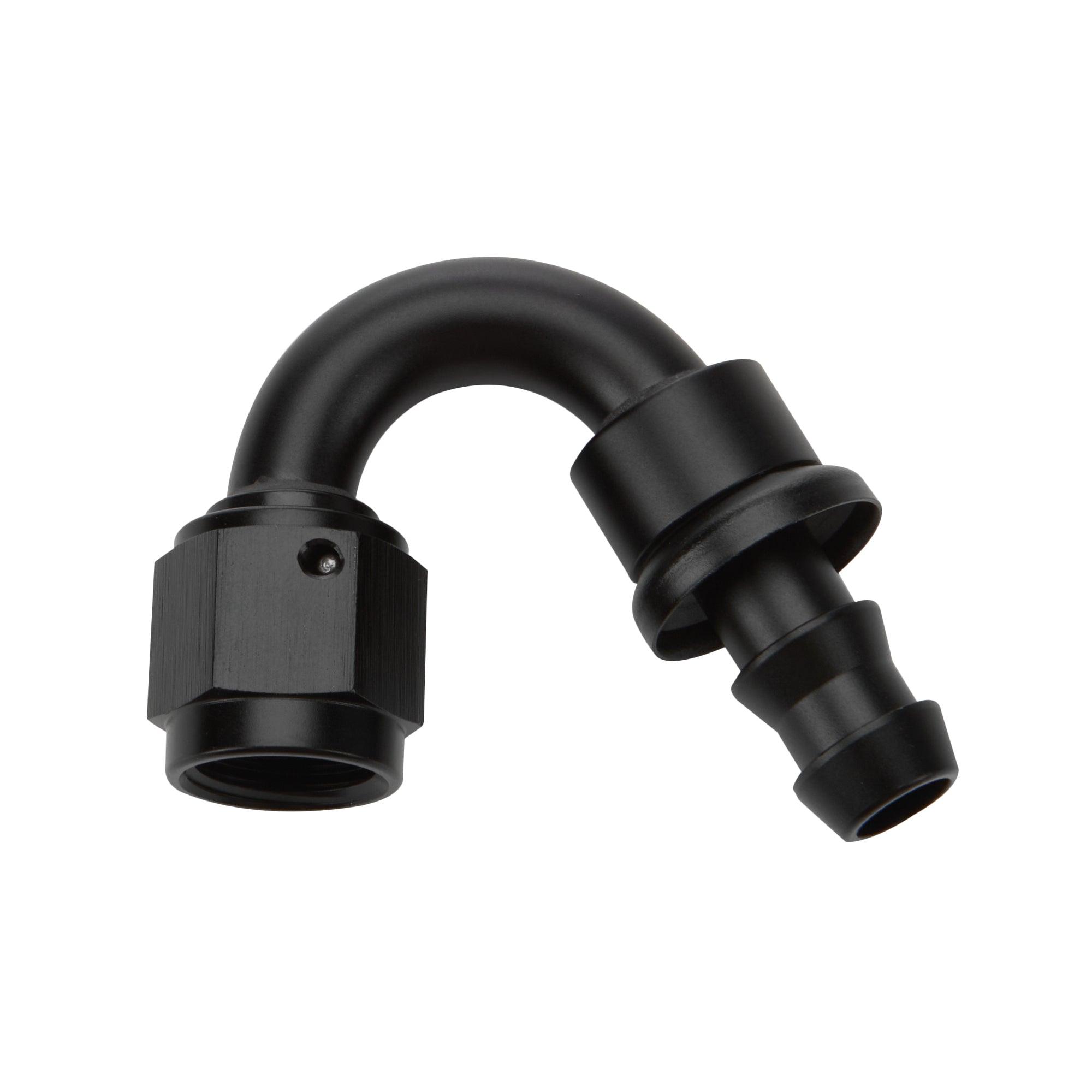 Pushlock Hose End Black 150 Deg Elbow -12 - Burlile Performance Products