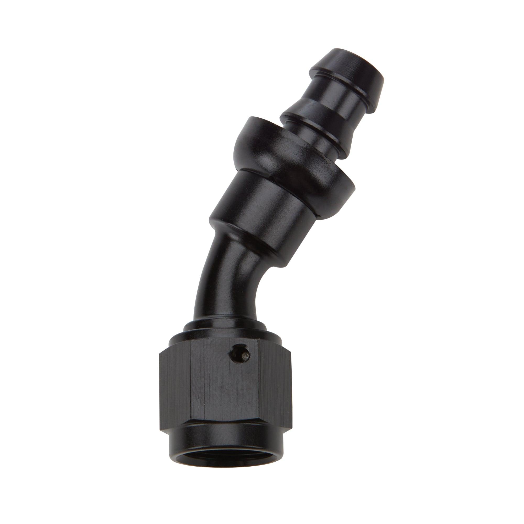 Pushlock Hose End Black 30 Deg Elbow -12 - Burlile Performance Products