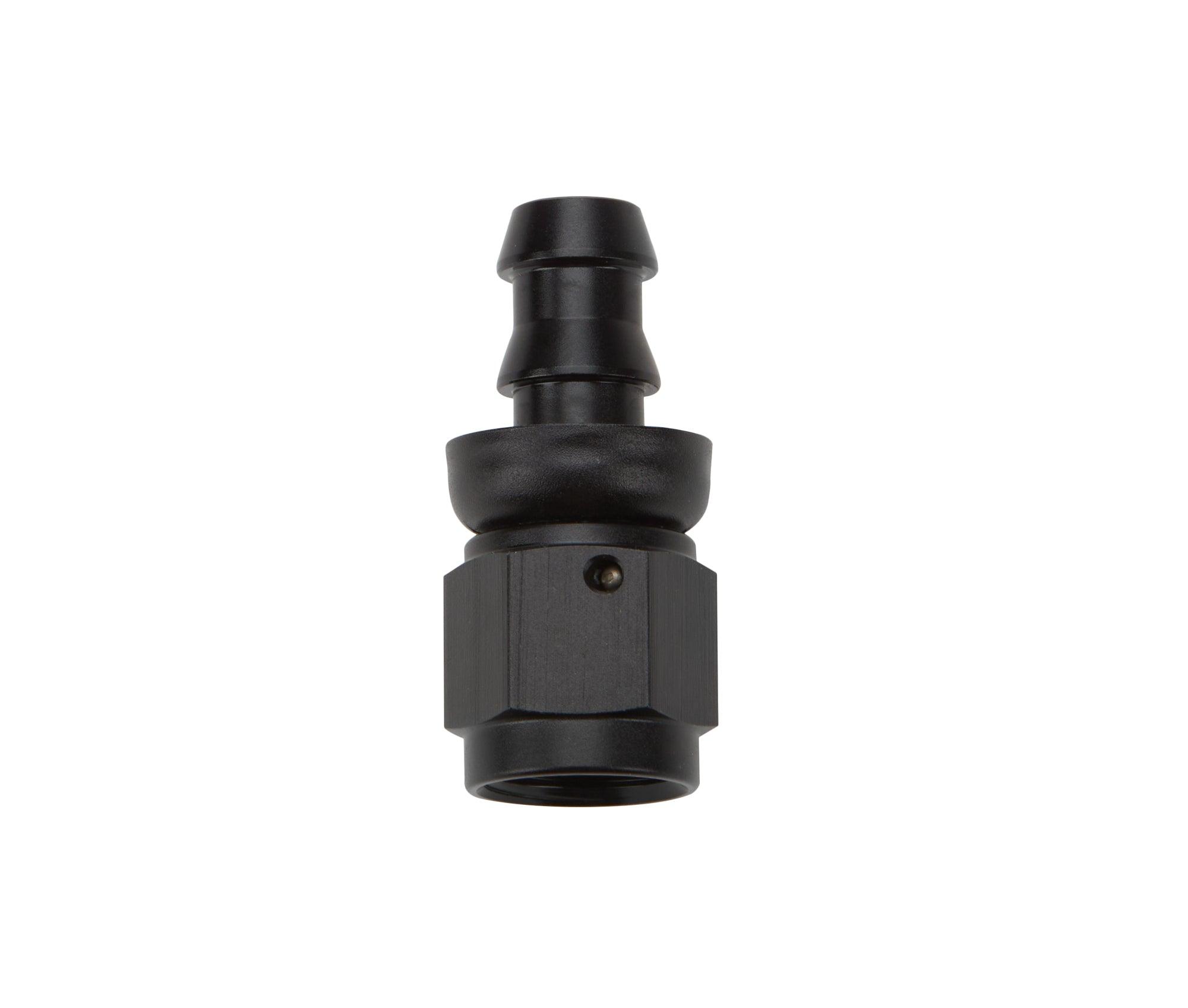 Pushlock Hose End Black Straight -6 - Burlile Performance Products