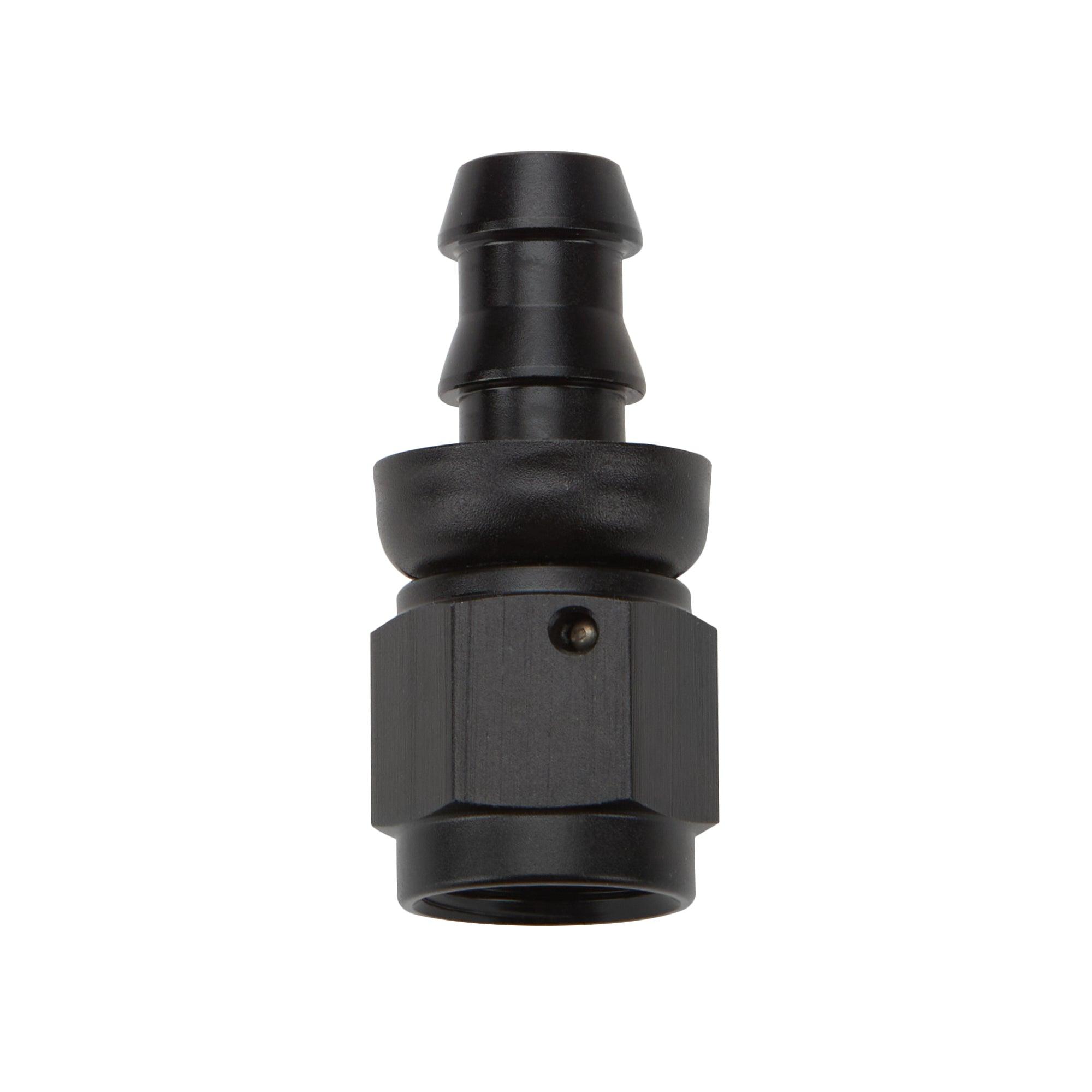 Pushlock Hose End Black Straight -8 - Burlile Performance Products