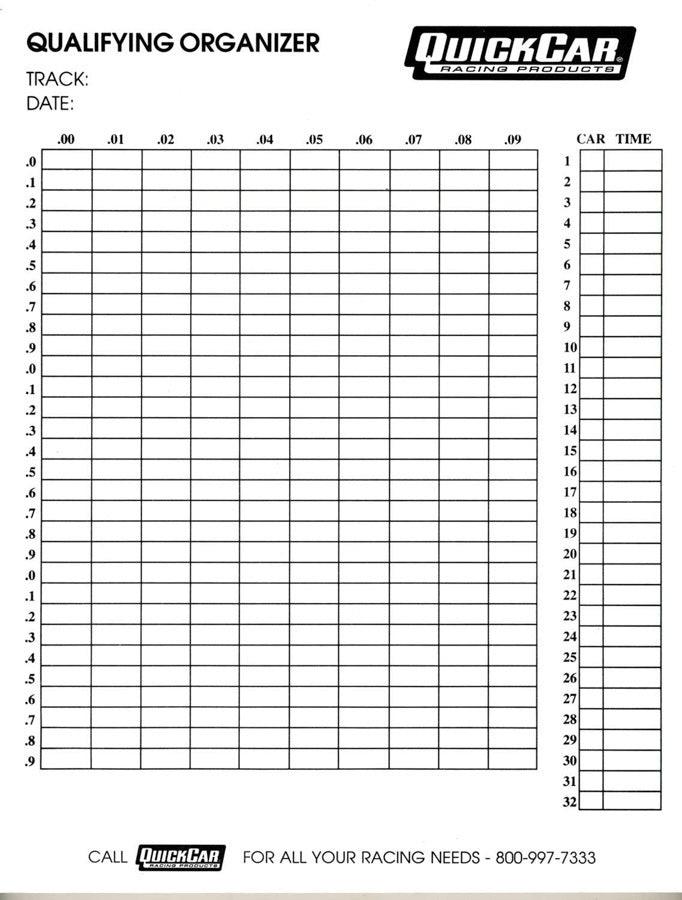 Qualifying Organizer Sheets (50pk) - Burlile Performance Products