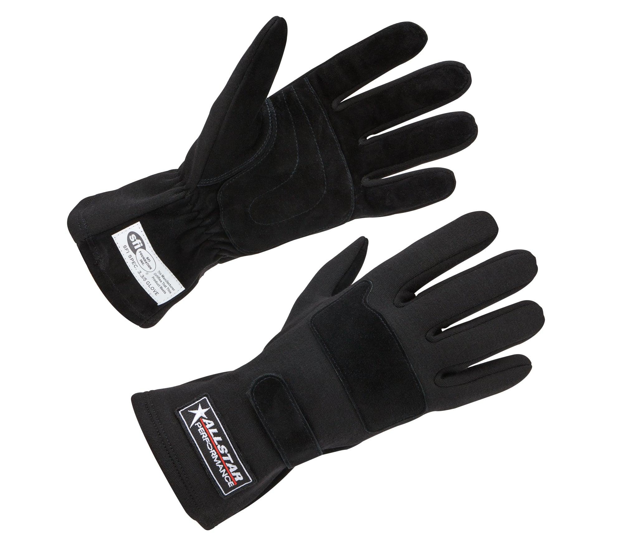 Racing Gloves SFI 3.3/5 D/L Black Large - Burlile Performance Products