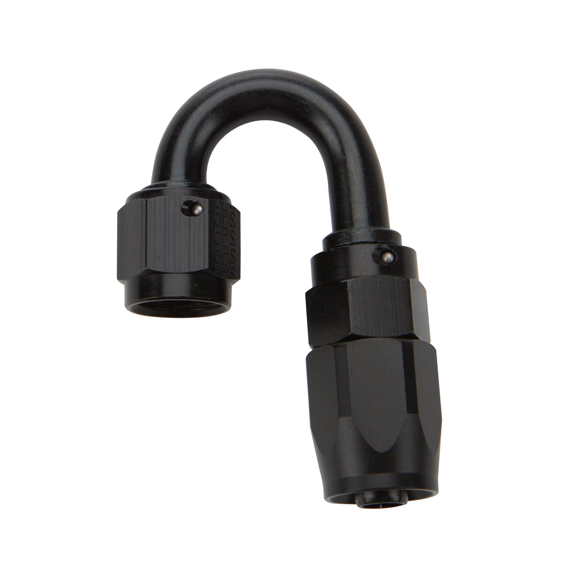 Reusable Hose End Black 180 Deg Elbow -12 - Burlile Performance Products