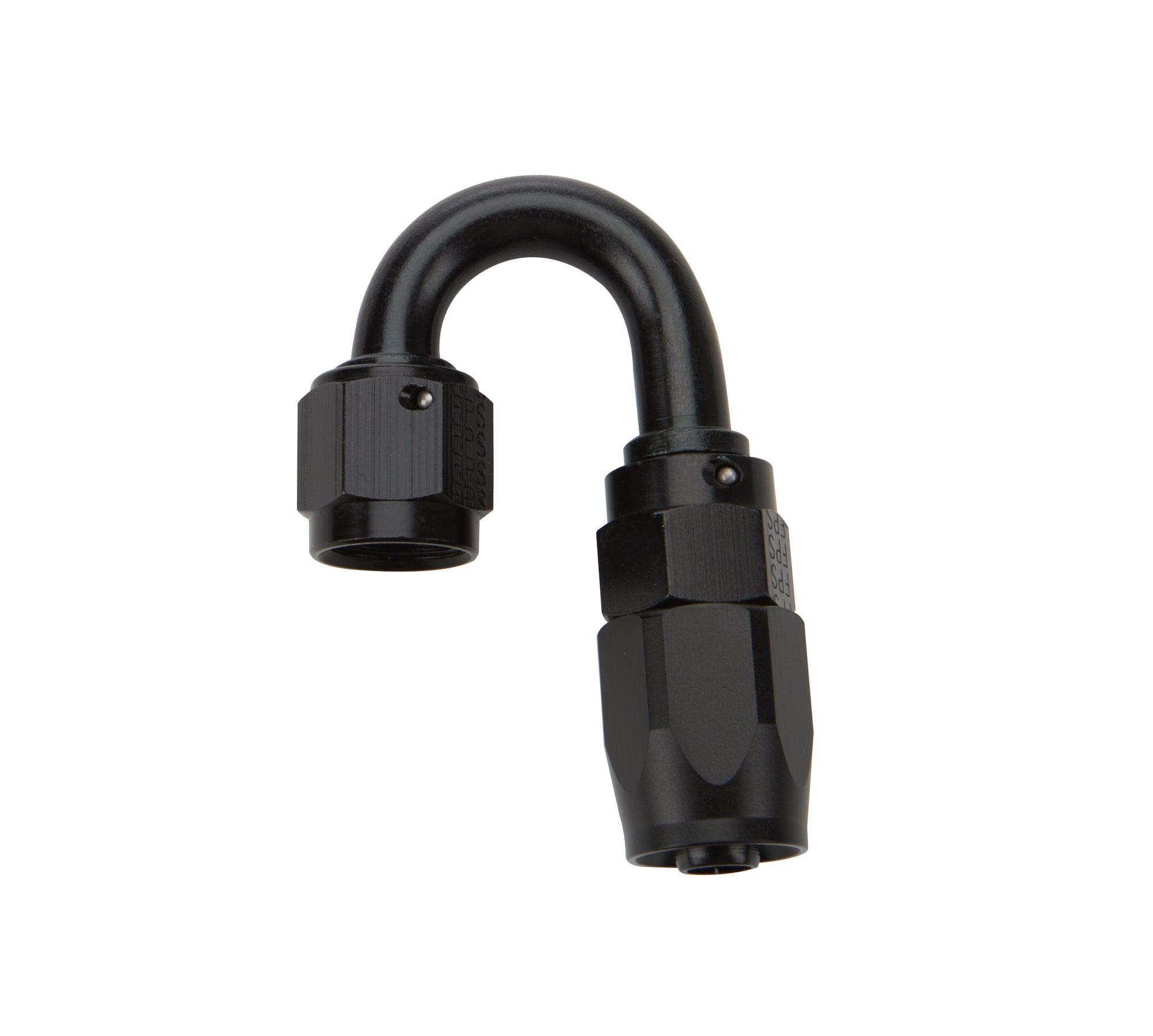 Reusable Hose End Black 180 Deg Elbow -6 - Burlile Performance Products