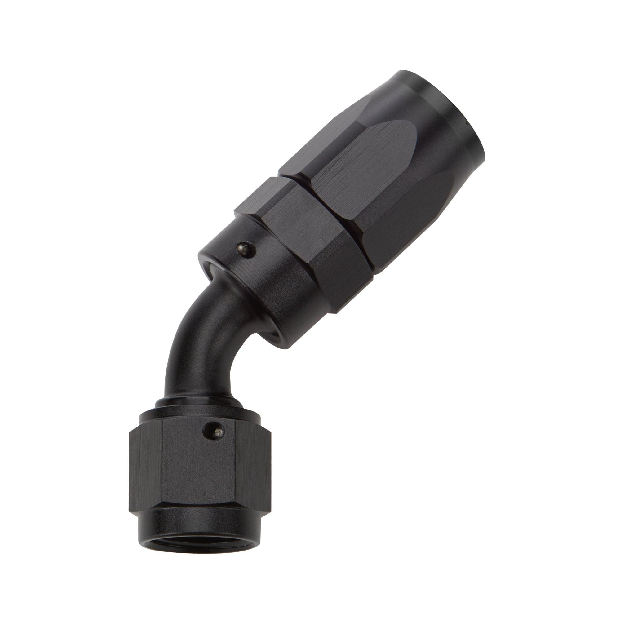 Reusable Hose End Black 45 Deg Elbow -12 - Burlile Performance Products