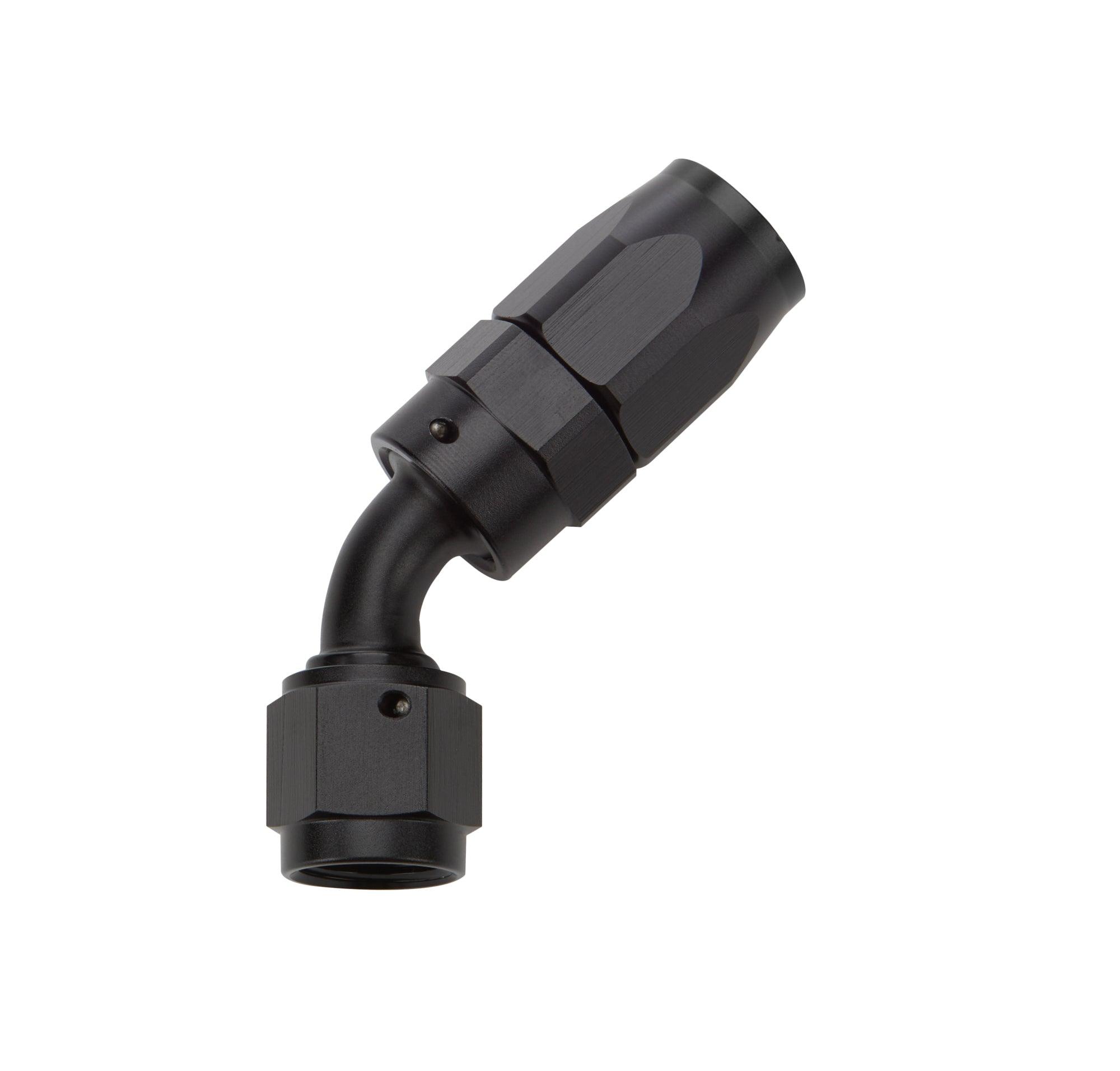 Reusable Hose End Black 45 Deg Elbow -6 - Burlile Performance Products