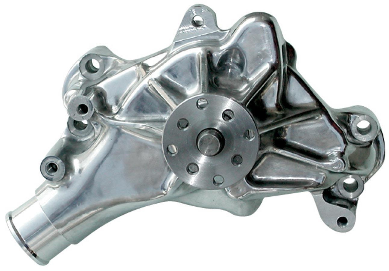 SBC Aluminum Water Pump - Polished- Long - Burlile Performance Products