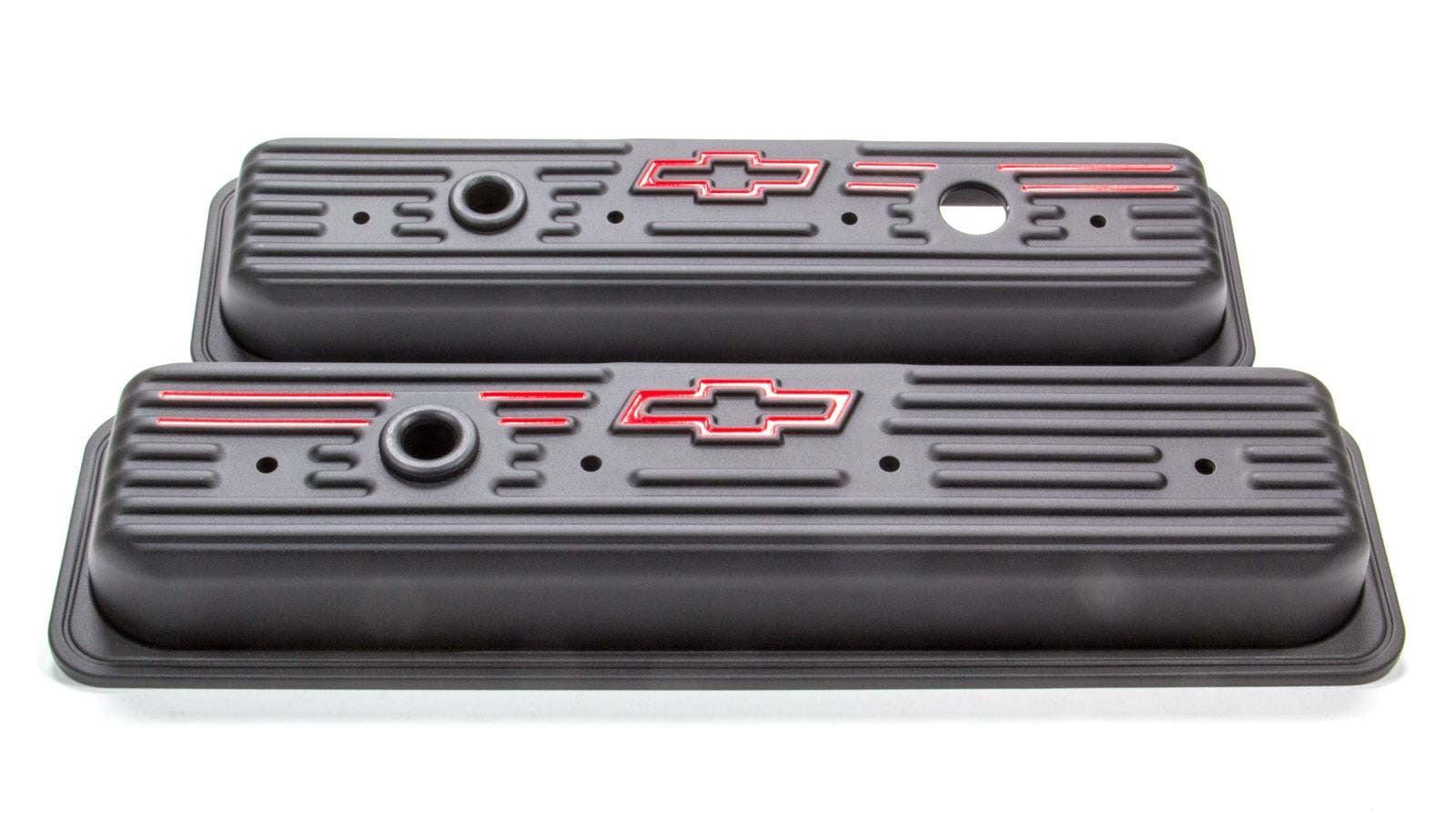 SBC Blk Crinkle Center Bolt V/C Short W/ Baffle - Burlile Performance Products
