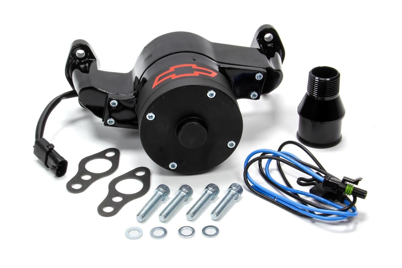 SBC Bowtie Black Elect Water Pump - Burlile Performance Products