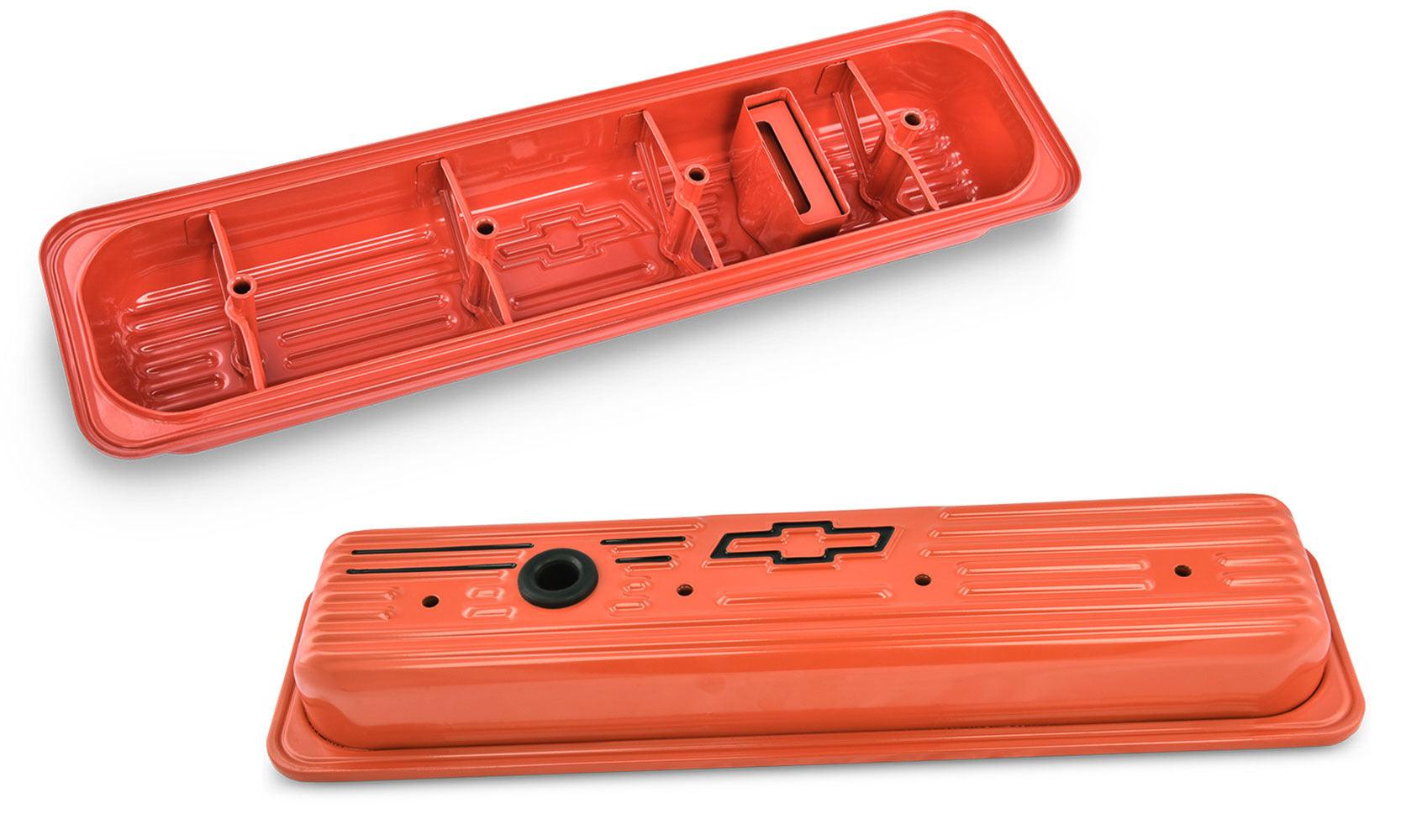 SBC Center Bolt Valve Covers Orange - Burlile Performance Products