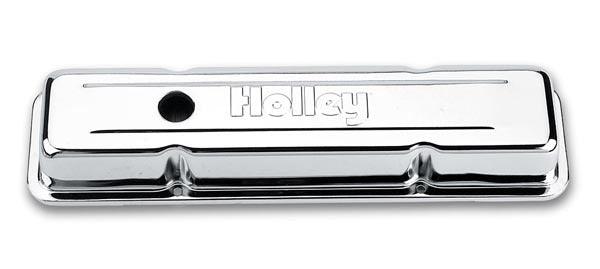 SBC Chrome Valve Covers w/Holley Logo - Short - Burlile Performance Products