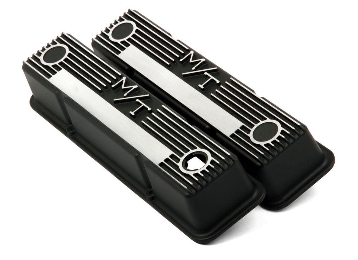 SBC M/T Valve Cover Set - Black Krinkle - Burlile Performance Products