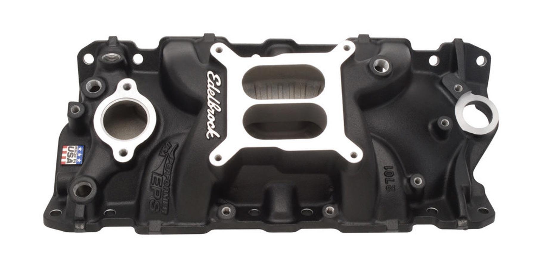 SBC Performer EPS Manifold - Black - Burlile Performance Products