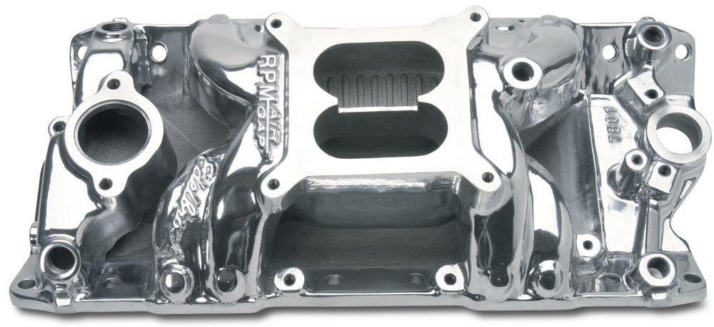 SBC Performer RPM A/G Manifold - Polished 7501 - Burlile Performance Products
