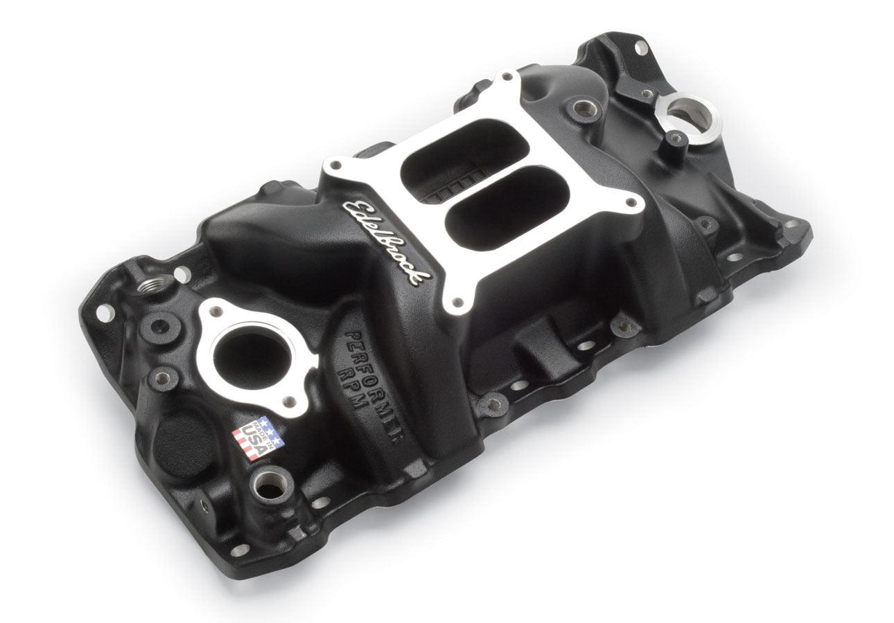 SBC Performer RPM Manifold - Black - Burlile Performance Products
