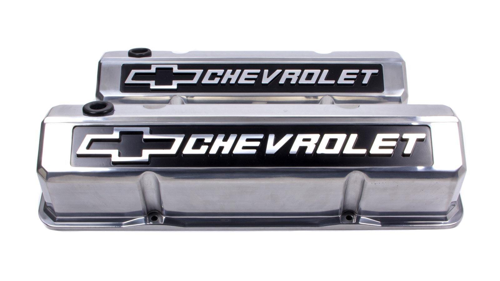 SBC Slant Edge Polished V/C Tall Raised Logo - Burlile Performance Products