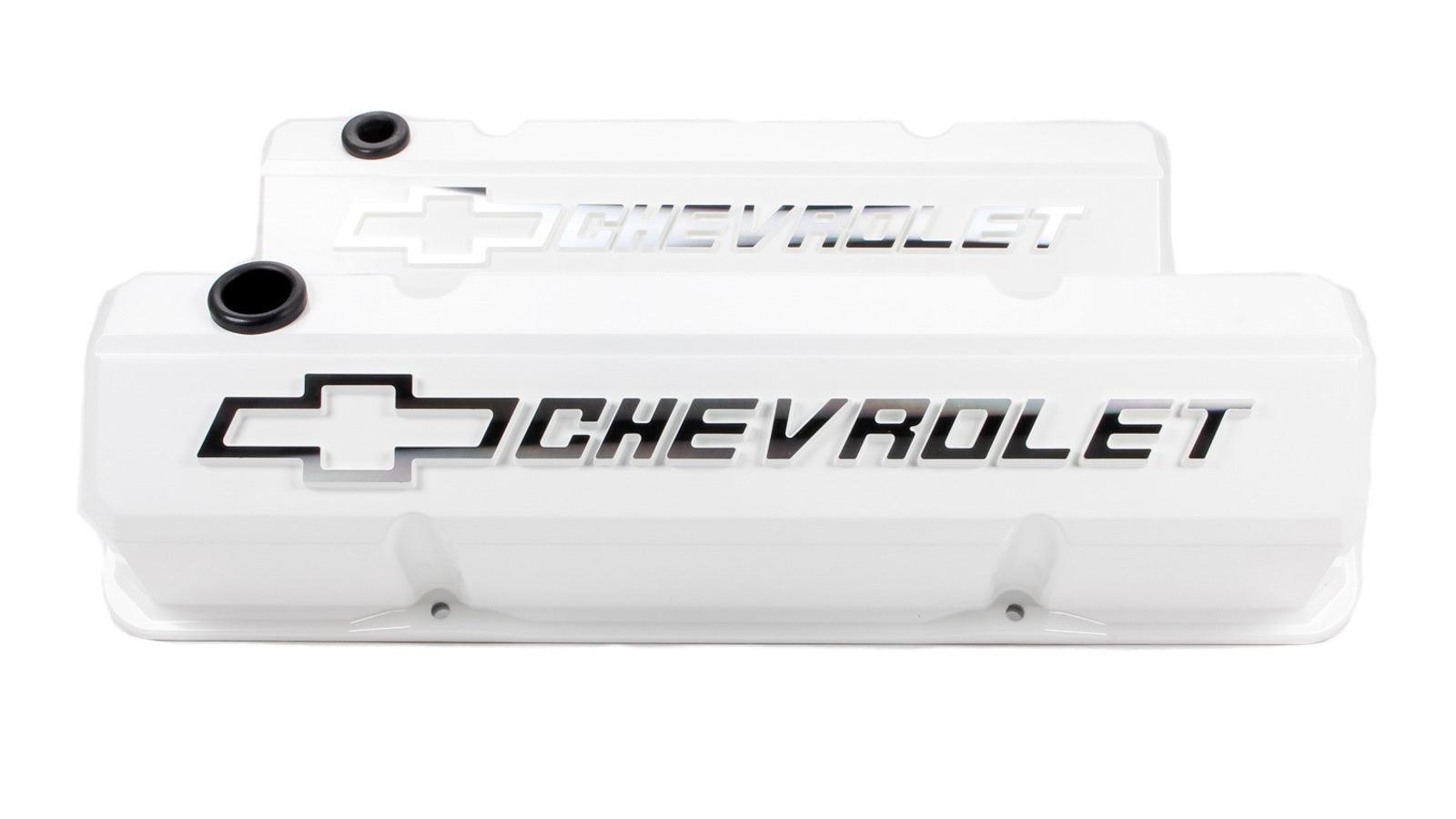 SBC Slant Edge V/C's - Die Cast - White - Burlile Performance Products