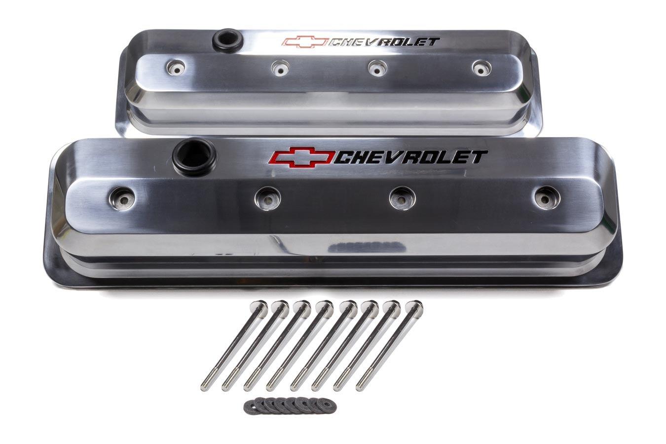 SBC Valve Cover Slant Edge Polished - Burlile Performance Products