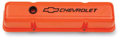 SBC Valve Covers - Tall w/Baffle - Orange - Burlile Performance Products