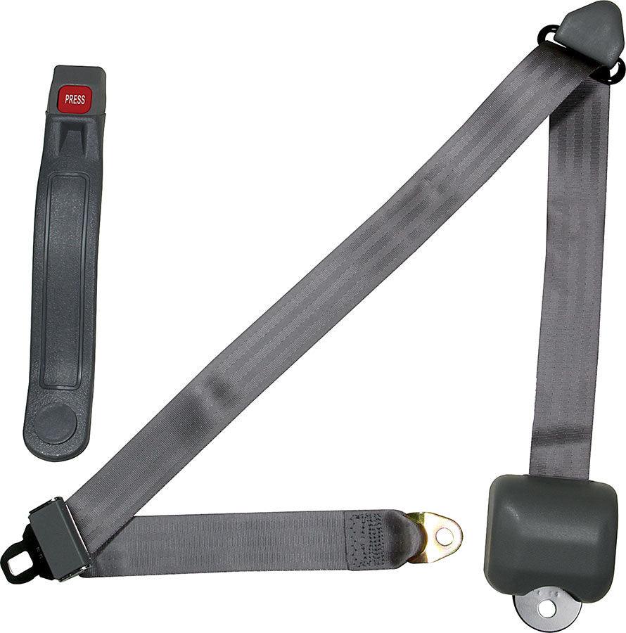 Seat Belt Retractable 3pt Gray - Burlile Performance Products
