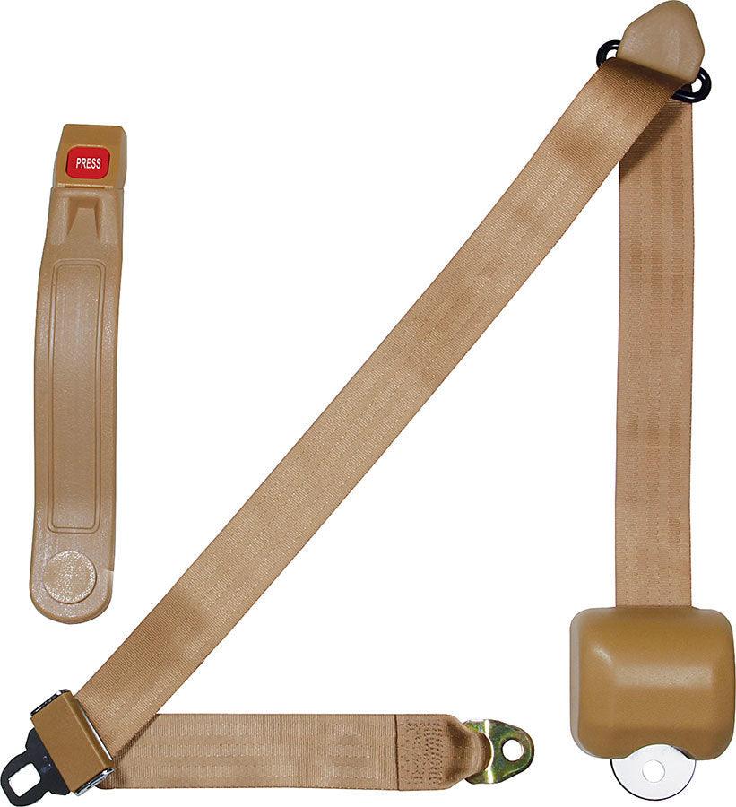 Seat Belt Retractable 3pt Tan - Burlile Performance Products