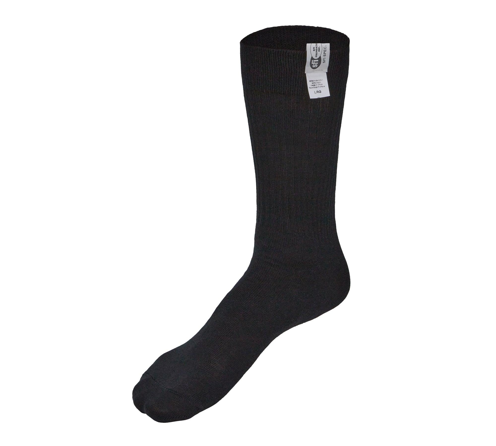 Socks Pair SFI 3.3 F/R Black Size 10-11 - Burlile Performance Products
