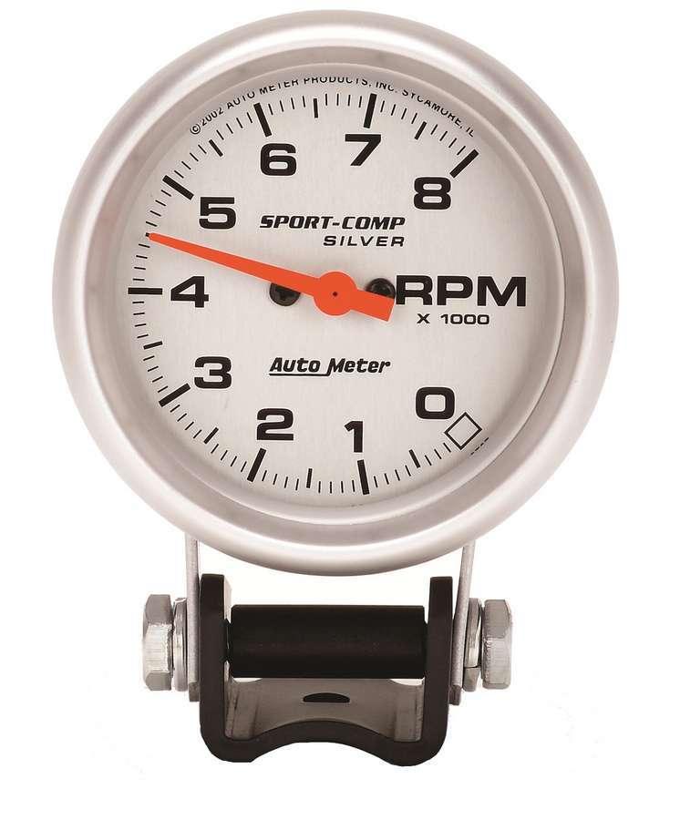Sport Comp 2 5/8in Silver Tach 8000 RPM - Burlile Performance Products