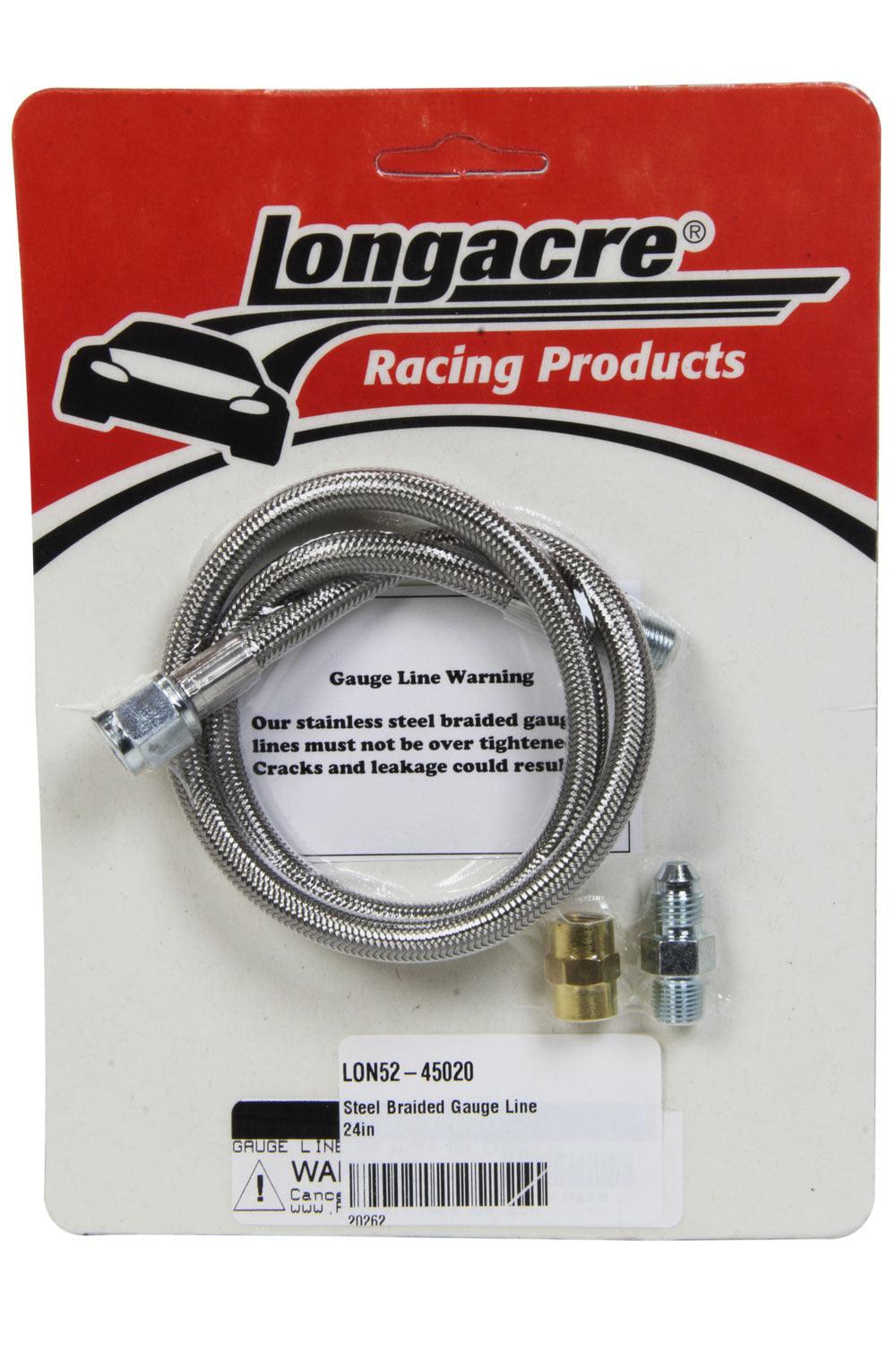 Steel Braided Gauge Line 24in - Burlile Performance Products