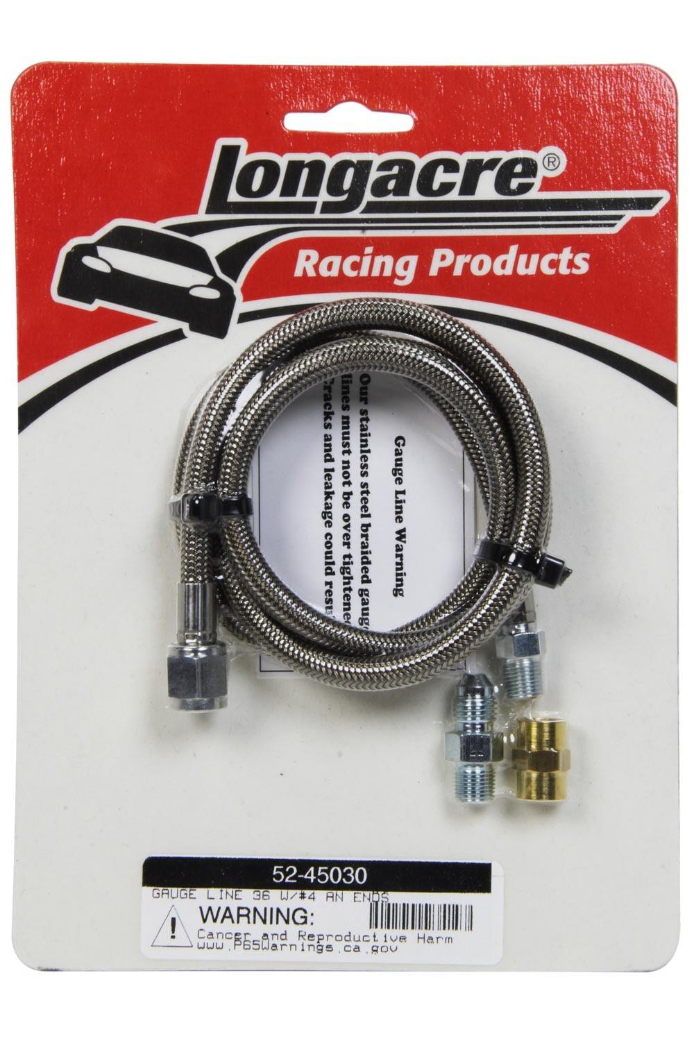 Steel Braided Gauge Line 36in - Burlile Performance Products