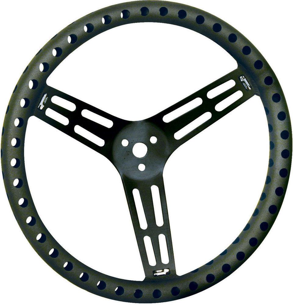 Steering Wheel 15in Dished Drilled Black - Burlile Performance Products