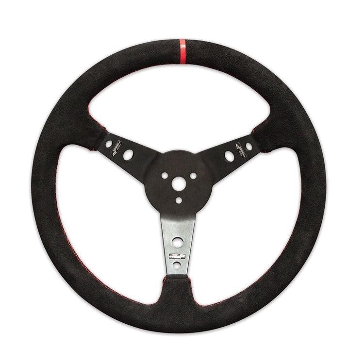 Steering Wheel 15in Dished Suede Blk Spokes - Burlile Performance Products