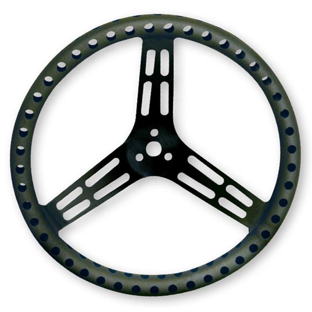 Steering Wheel 15in Flat Drilled Black - Burlile Performance Products